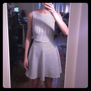 Navy and white dress